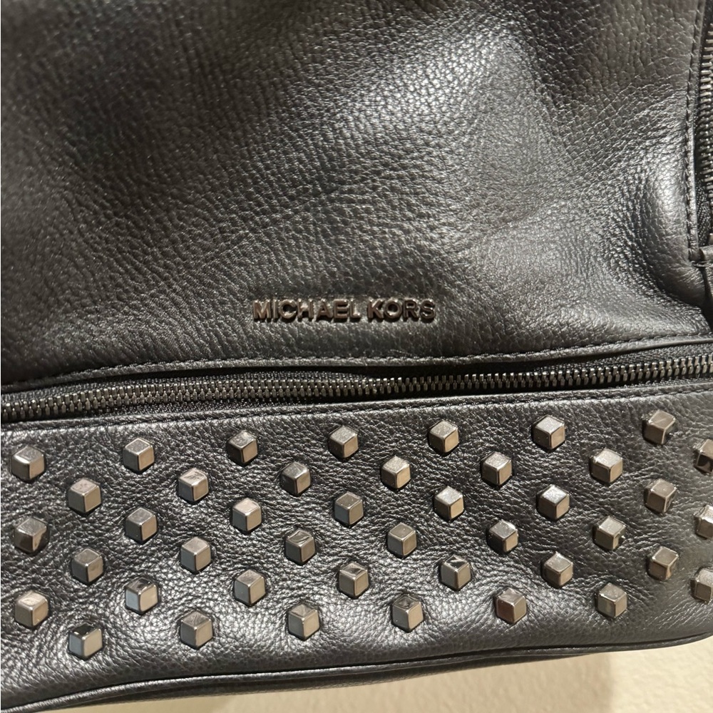 Michael Kors Rhea Faceted Stud Medium Leather Backpack - Picture 3 of 10